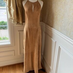 Suede halter dress
